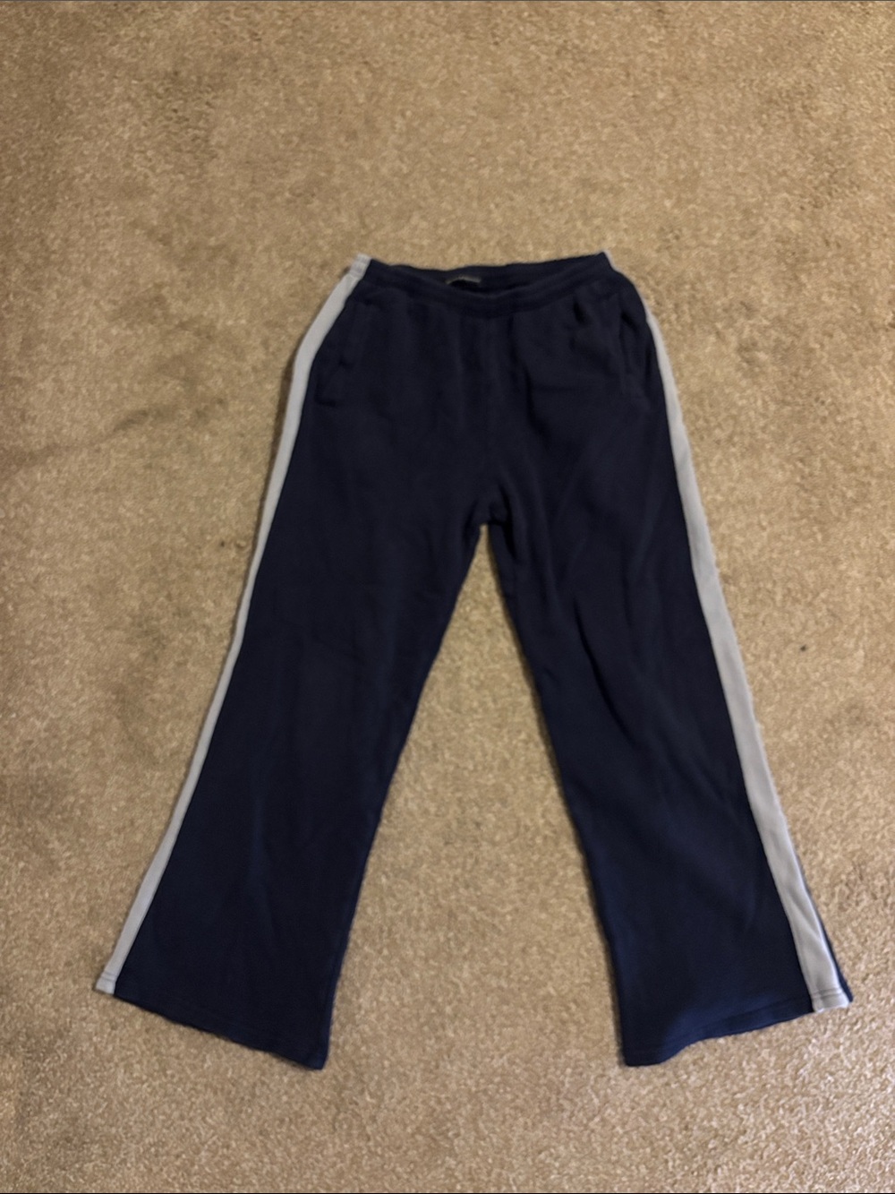 Brandy Melville Navy Blue Track Pants with light blue Side Stripe